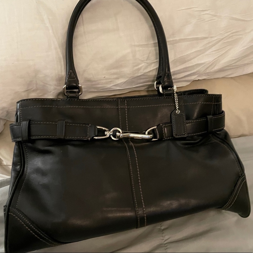 Black leather Coach Purse
